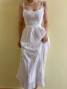 1970s Romantic Butterfly Strap Lace Dress - White | VintageMist
