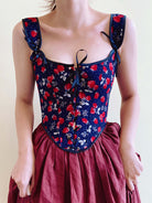 Strawberry Corset Bodice Stays - Dark Blue | VintageMist