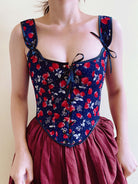 Strawberry Corset Bodice Stays - Dark Blue | VintageMist