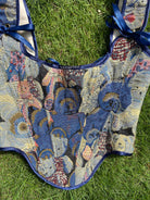 Bear Print Corset Top - Blue | VintageMist