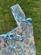 Botanical Floral Print Corset Top - Blue | VintageMist