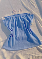 Cinderella Lace Trim Bow Ribbed Tube Top - Blue | VintageMist