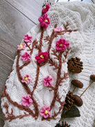 Cottagecore Cherry Blossoms Floral Embroidery Cardigan - White | VintageMist