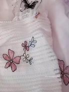Embroidered Butterfly Floral Mesh Strap Dress Pink VintageMist