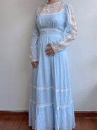 Floral Embroidery Princesscore Maxi Dress - Blue | VintageMist