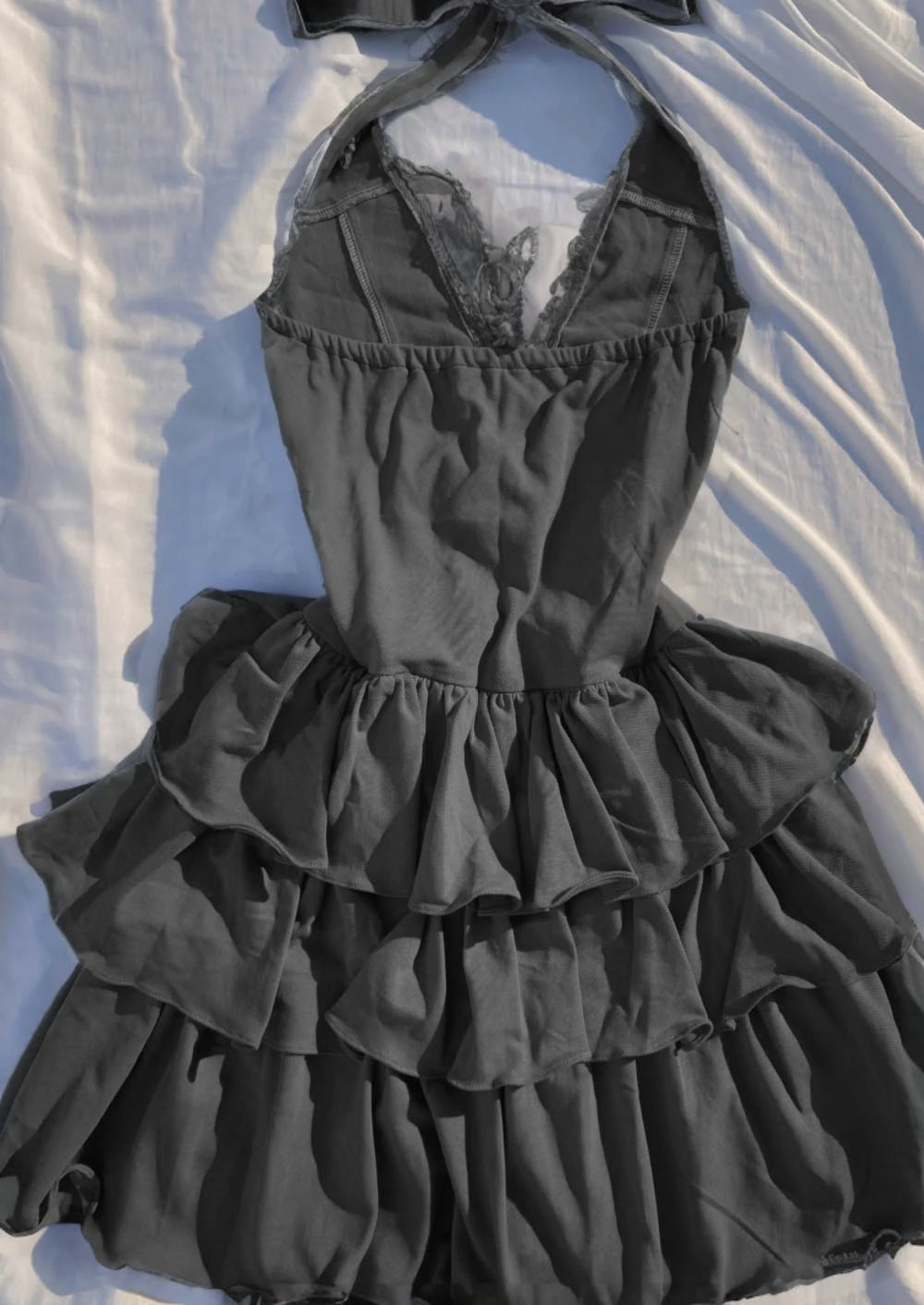 Front_Lace-Up_Ruffle_Halter_Mini_Dress_1
