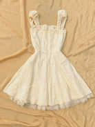Front Lace-up Lace Trimmed Cotton Corset Mini Dress 2 | VintageMist