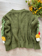 Green Roots Mushroom Flower Cardigan - Green | VintageMist
