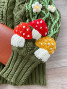Green Roots Mushroom Flower Cardigan - Green | VintageMist