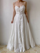 Lace Trim Beaded Cami Dress - White | VintageMist