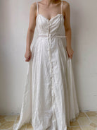 Lace Trim Beaded Cami Dress - White | VintageMist