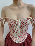 Strawberry Daisy Renaissance Corset Bodice Stays - Ivory | VintageMist