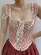Strawberry Daisy Renaissance Corset Bodice Stays - Ivory | VintageMist