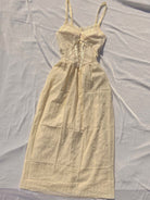 Vintage Lace Strap Dress - Beige | VintageMist