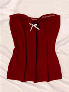 Women's Tube Top Coquette Aesthetics in Red | VintageMist