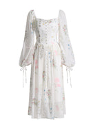 Blooming Floral Spring Fairy Dress - Ivory | VintageMist