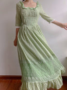 Cottage-core Corset Vibes Dress - Green | VintageMist