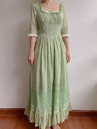 Cottage-core Corset Vibes Dress - Green | VintageMist