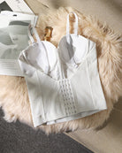 Floral Embroidered Corset Top - White | VintageMist