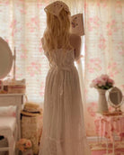 Floral Lace Eyelet Dress - Ivory | VintageMist_1