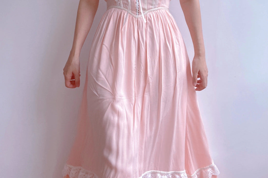 Romantic Pink Dream Princesscore Lace Maxi Dress | VintageMist_