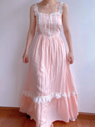 Romantic Pink Dream Princesscore Lace Maxi Dress | VintageMist_