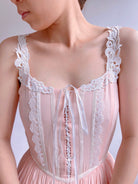 Romantic Pink Dream Princesscore Lace Maxi Dress | VintageMist_
