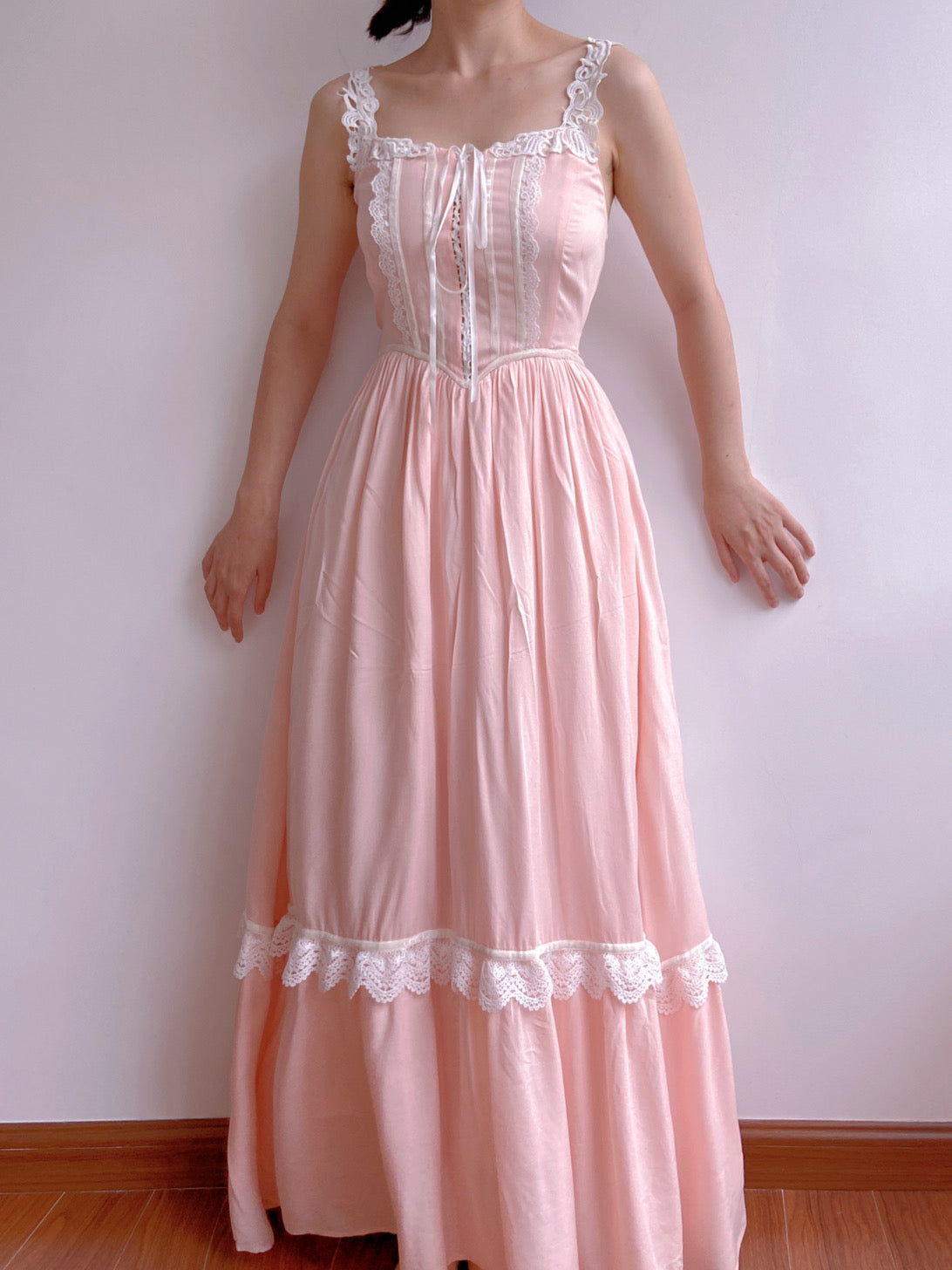 Romantic Pink Dream Princesscore Lace Maxi Dress | VintageMist_