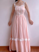 Romantic Pink Dream Princesscore Lace Maxi Dress | VintageMist_