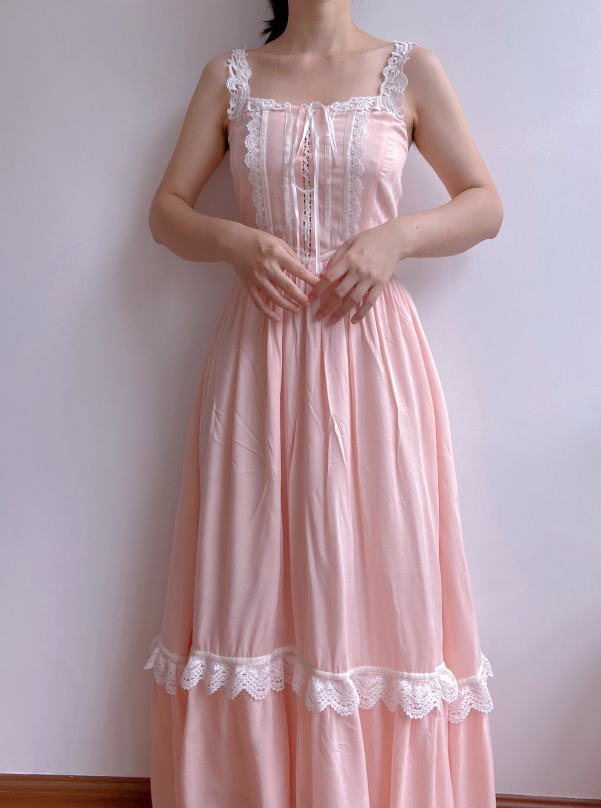 Romantic Pink Dream Princesscore Lace Maxi Dress | VintageMist_