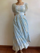 Square Neck Half Sleeve Lace Flower Dress | VintageMist_