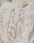 Lamb Leg Sleeve Bow Tie Ruffle Blouse - White | VintageMist