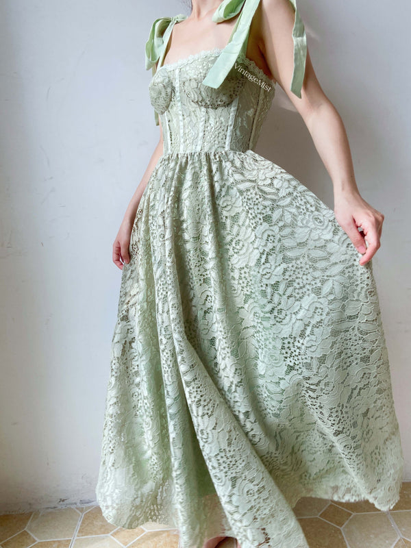 Cottagecore Strap Lace Hollow Dress