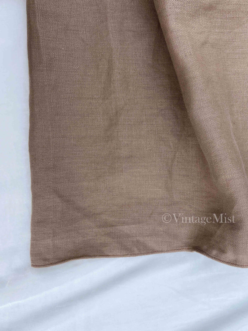 Basic A-line Linen Midi Skirt - Brown  VintageMist