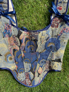 Bear Print Corset Top - Blue | VintageMist