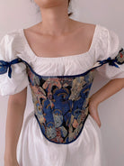 Bear Print Corset Top - Blue | VintageMist
