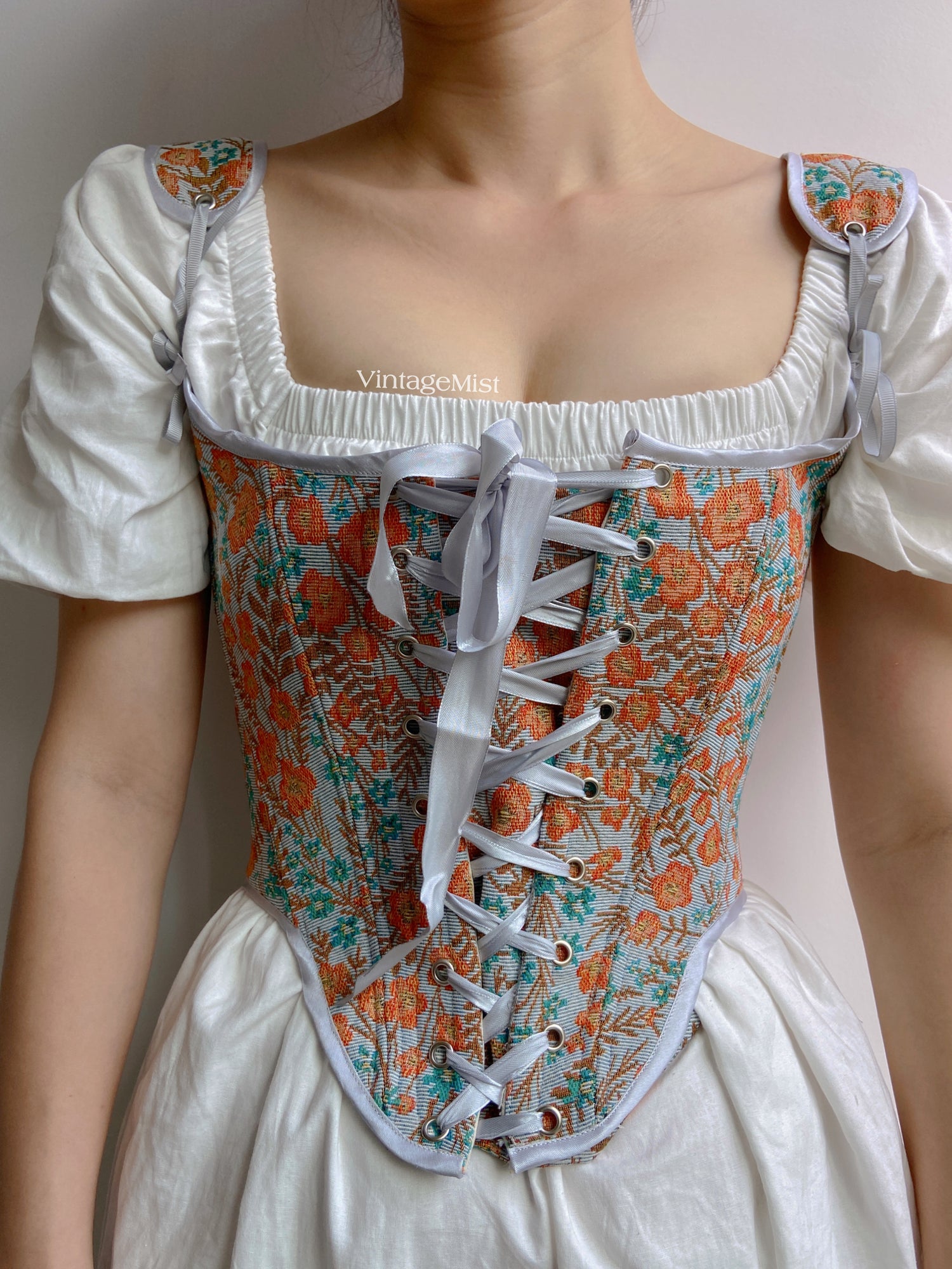 Botanical Floral Tapestry Corset Top