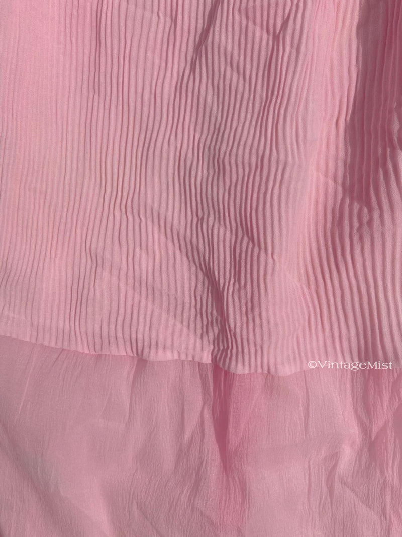 Chiffon Pleated Mini Skirt - Princess Pink | VintageMist