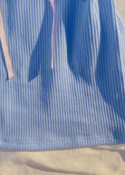 Cinderella Lace Trim Bow Ribbed Tube Top - Blue | VintageMist