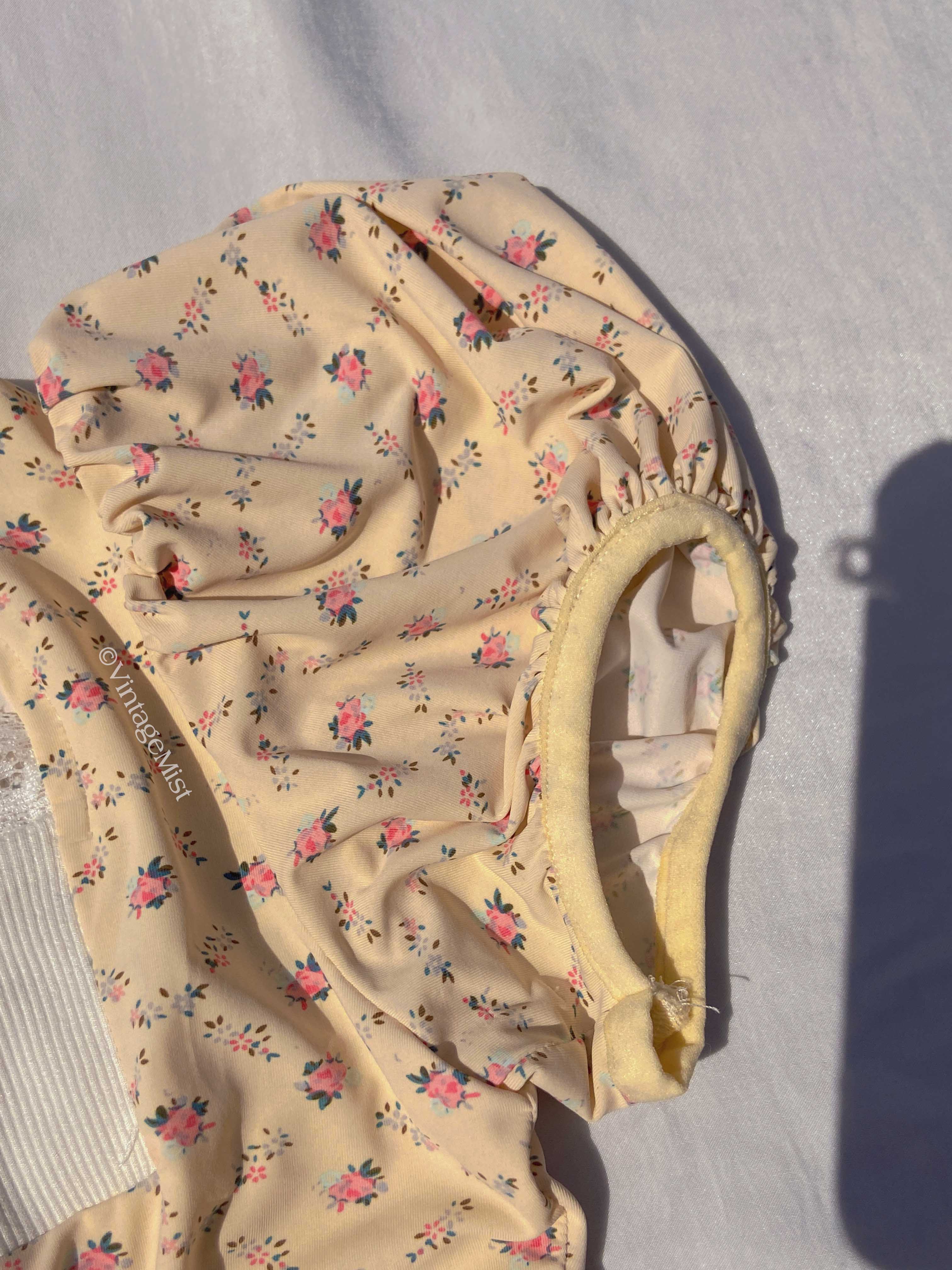 Coquette Bowknot Lace Floral Top - Beige  VintageMist