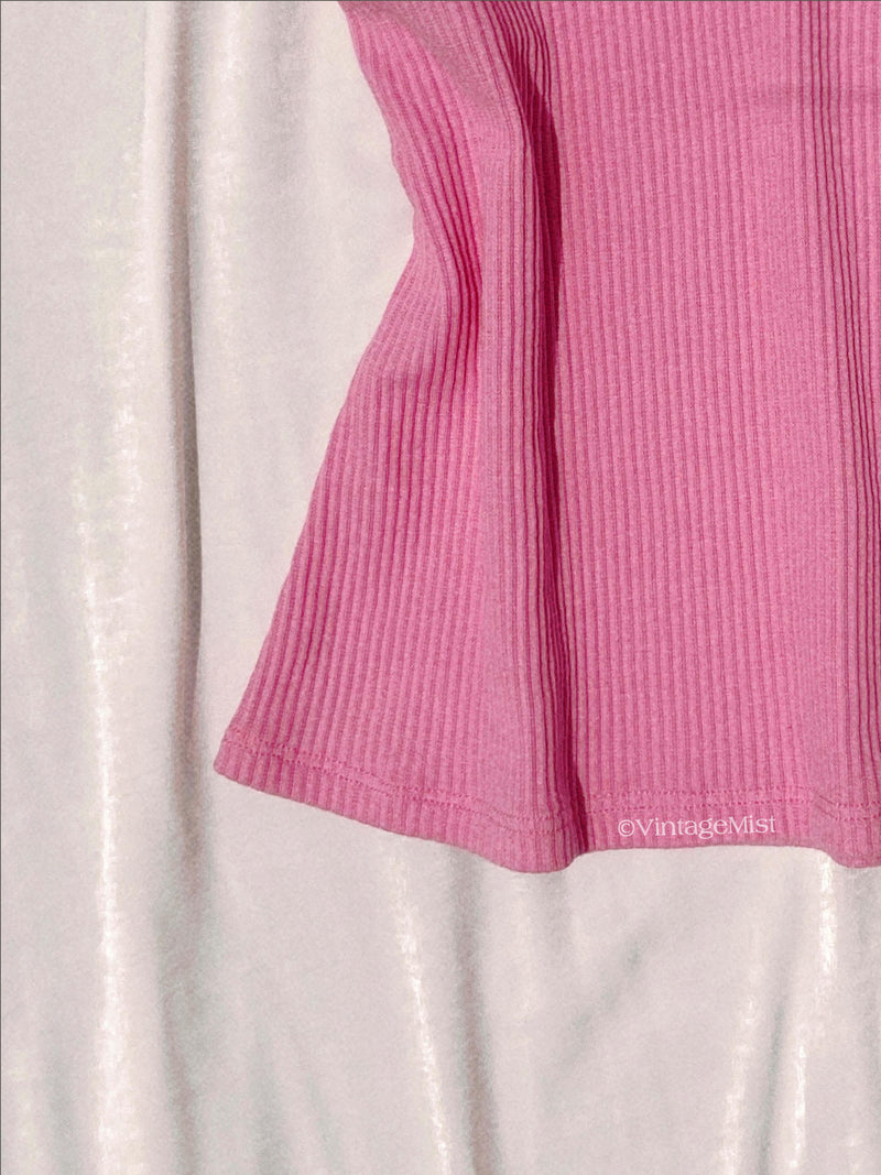 Coquette Ribbed Cami Top in Pink: Cute Summer Outfits | VintageMist