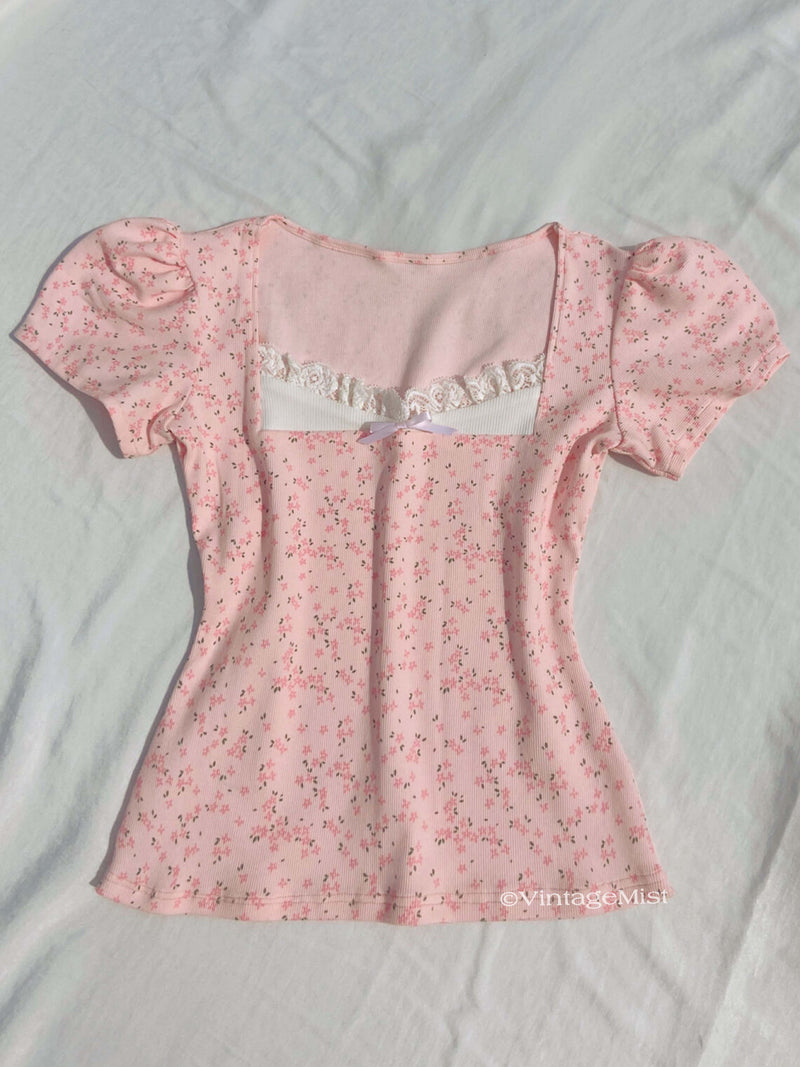 Coquette Style Lace Floral Top