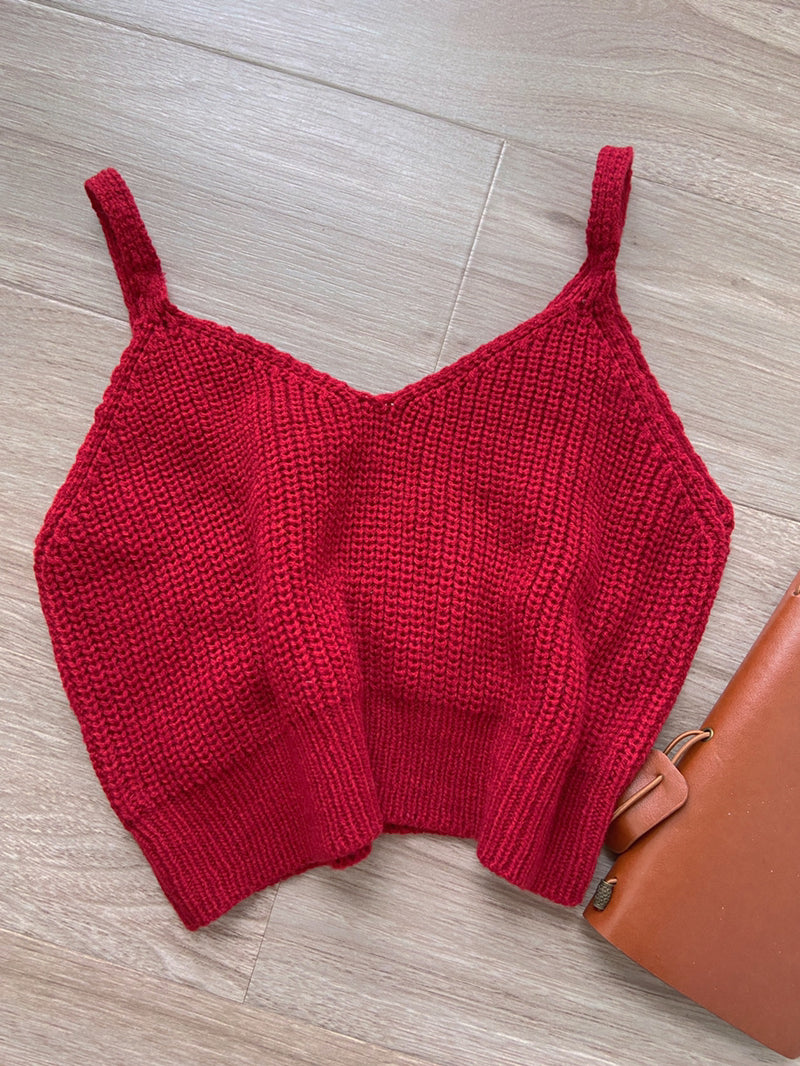 Cottagecore Mushroom Crop Top Sweater - Wine Red | VintageMist