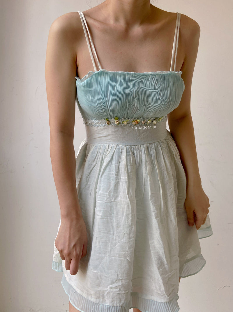 Gradient Color Pleated Camisole Dress - Gradient | VintageMist