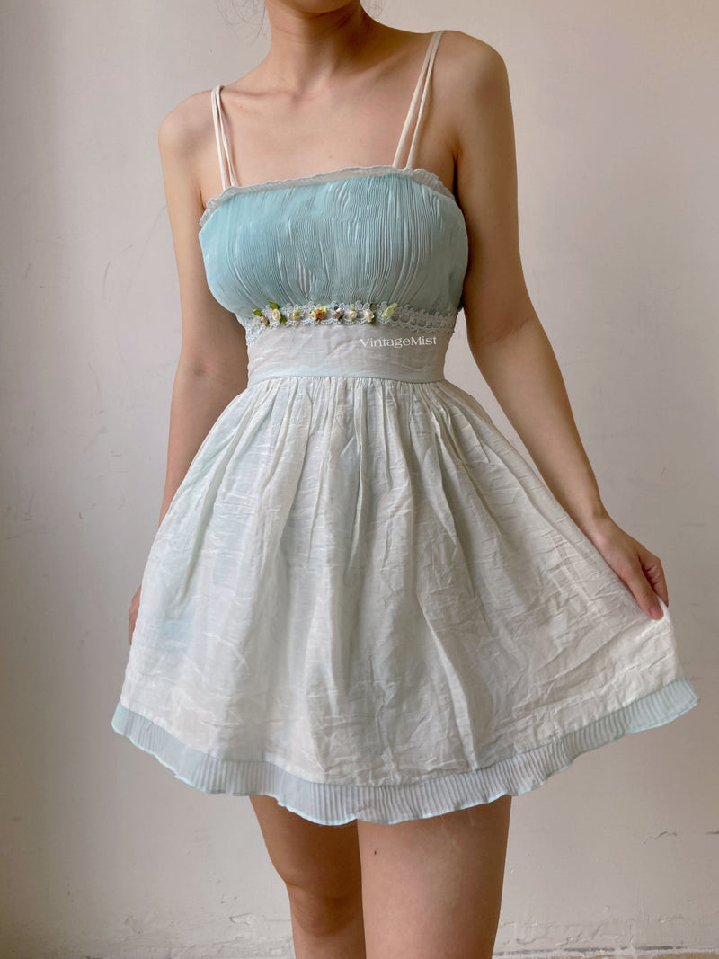 Gradient Color Pleated Camisole Dress - Gradient | VintageMist