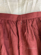 Wine Red Linen Midi Skirt With Pockets VintageMist