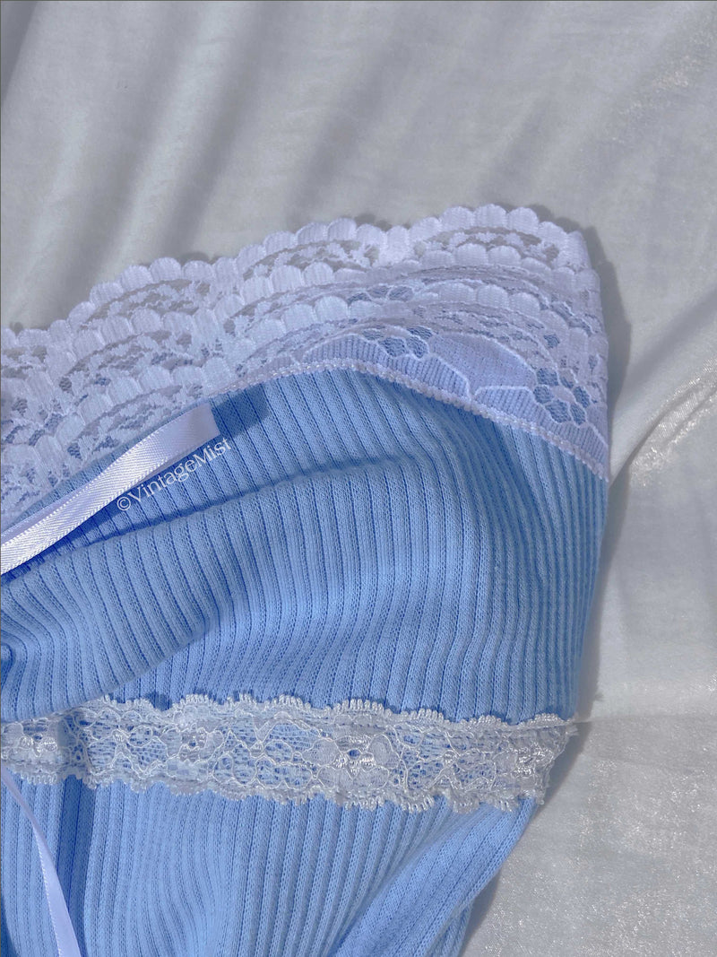Women's Coquette Lace Ribbed Tube Top: Summer Outfits | VintageMist
