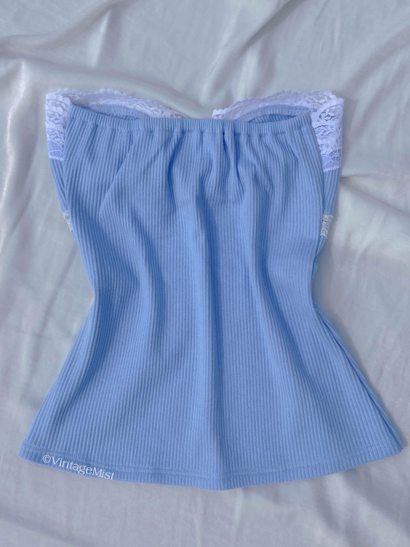 Women's Coquette Lace Ribbed Tube Top: Summer Outfits | VintageMist
