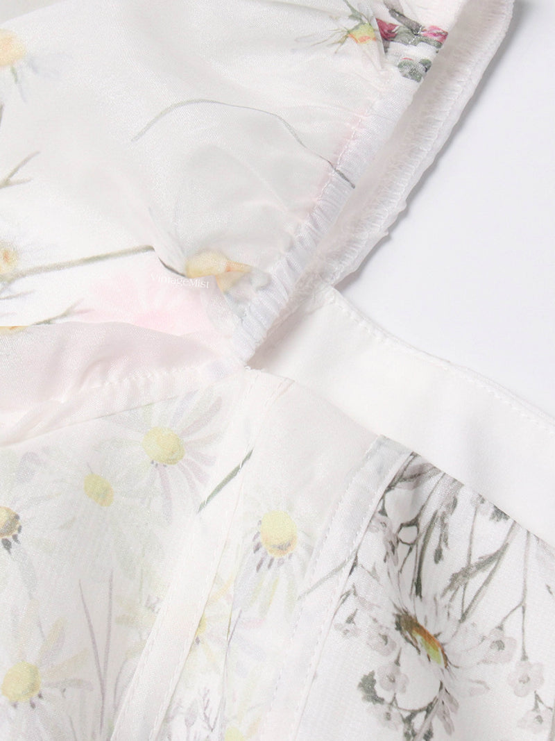 Blooming Floral Spring Fairy Dress - Ivory | VintageMist