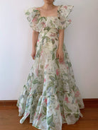 Floral Botanical Fairy Corset Top Maxi Skirt Set - Ivory | VintageMist